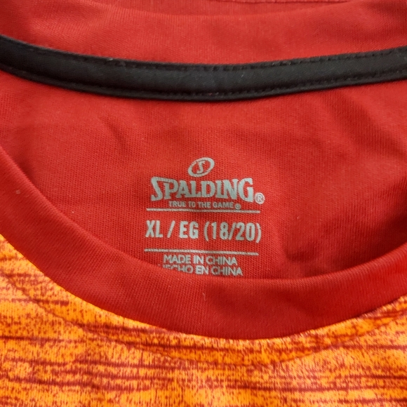 3/$30 NWOT. SPalding Youth XL (18/20) Orange Tee - Picture 3 of 5